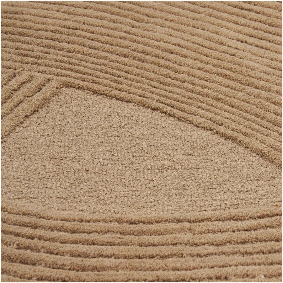 Sötét natúr színű kézi szövésű gyapjú szőnyeg 200x300 cm Pune – House Nordic