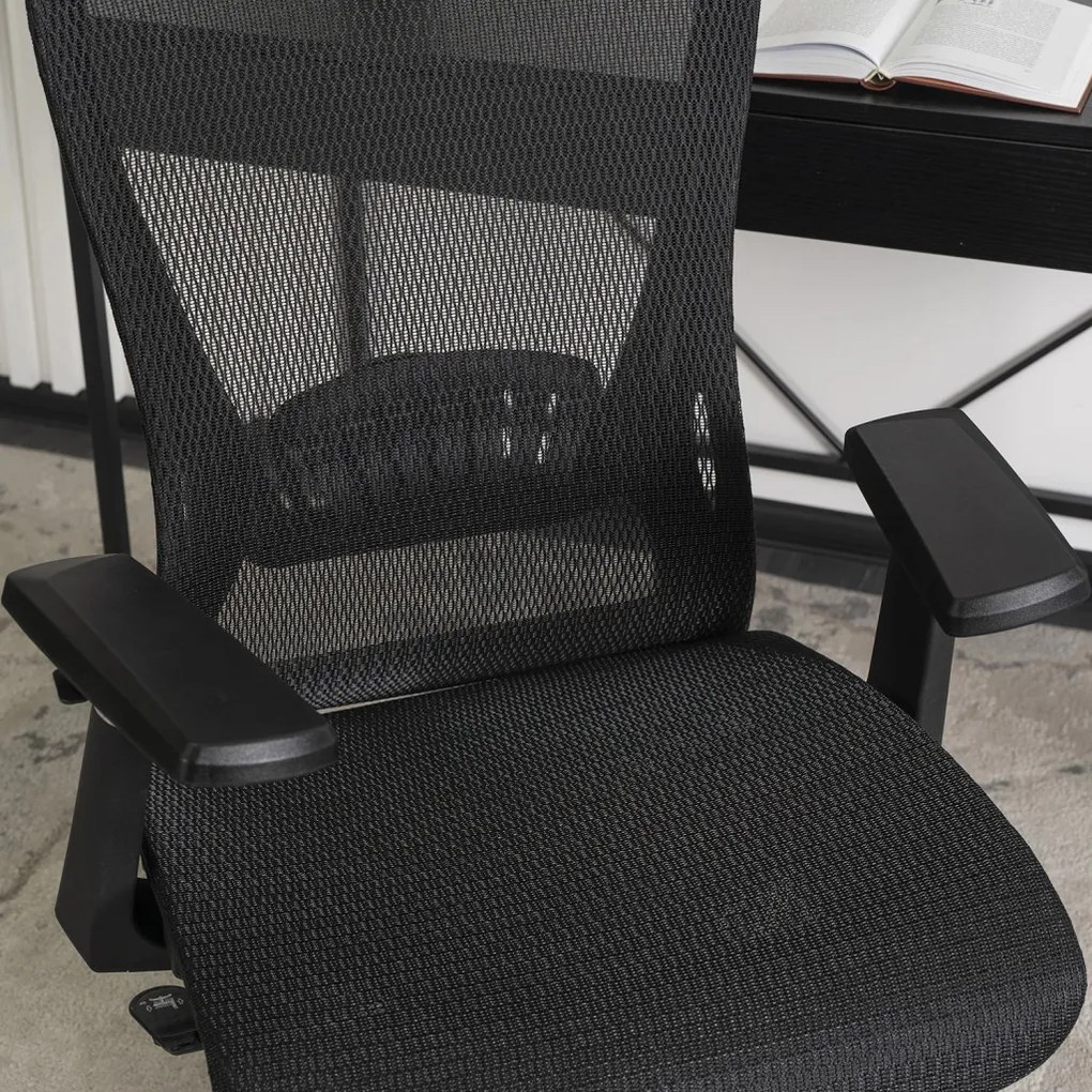 Fotel Obrotowy LITOS Ergonomiczny Czarny