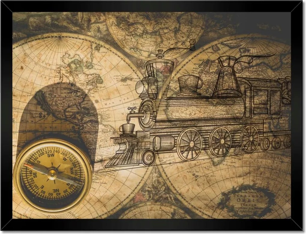 Poszterek keretben 40x30 Régi vintage térkép