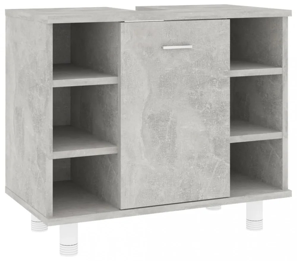betonszürke szerelt fa fürdőszobaszekrény 60 x 32 x 53,5 cm