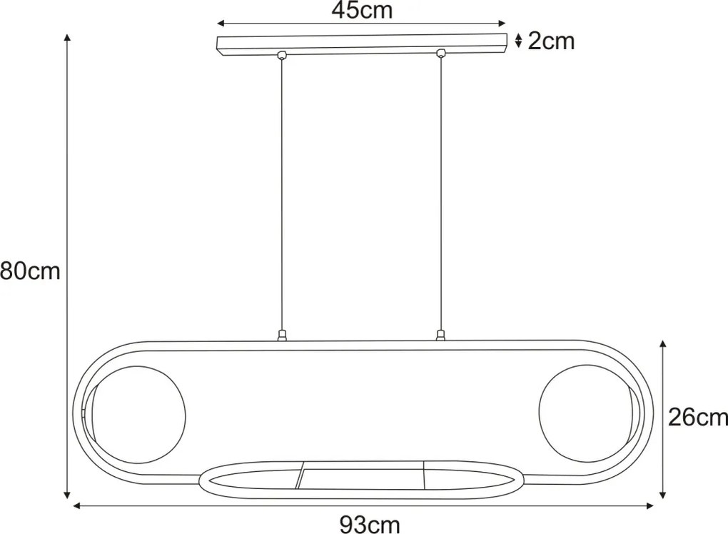 KAJA K-4961 FINESTRA Fekete Színű Függeszték 2xE27 15W IP20