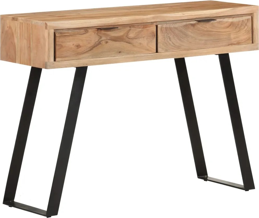 vidaXL természetes szélű tömör akácfa tálalóasztal 100 x 35 x 76 cm