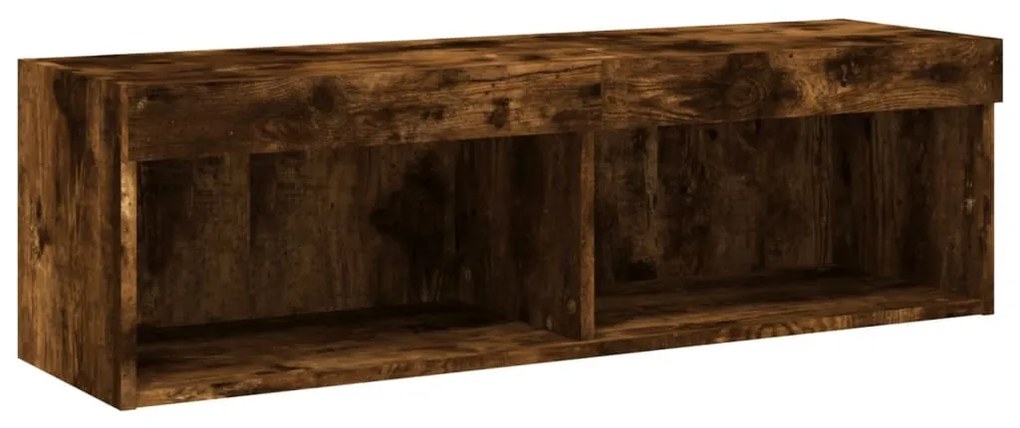 füstös tölgy színű TV-szekrény LED-világítással 100x30x30 cm