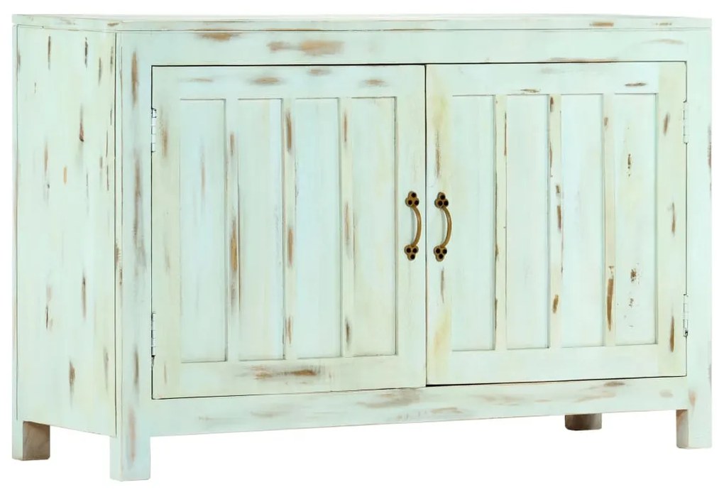 világoskék tömör mangófa tálalószekrény 110 x 35 x 70 cm
