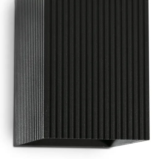 FARO 40566 - Fali lámpa SOLE 2xGU10/8W/230V fekete csipkézett szögletes