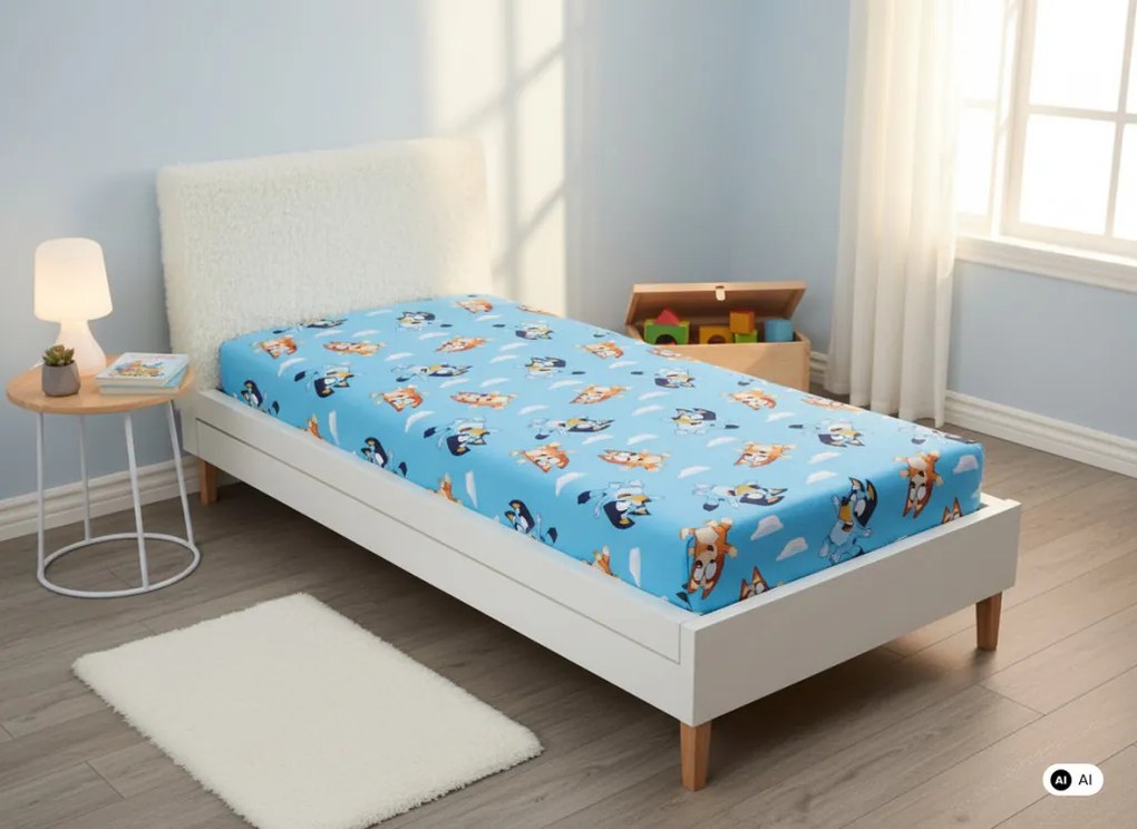 Bluey Clouds gumis lepedő 90x200 cm