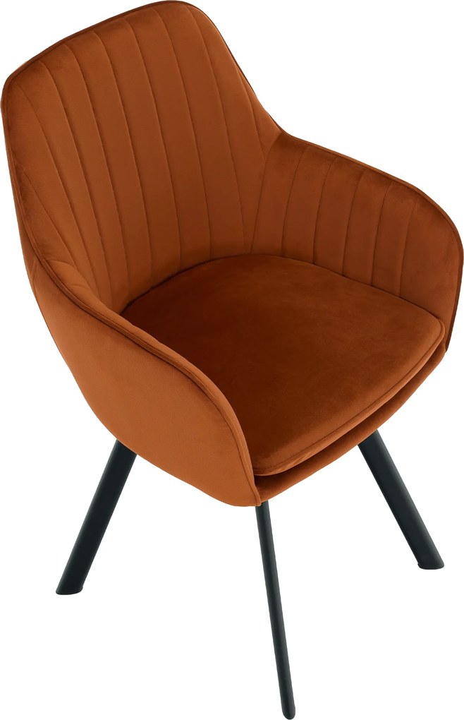 Design fotel, terrakotta Velvet szövet, AURIL