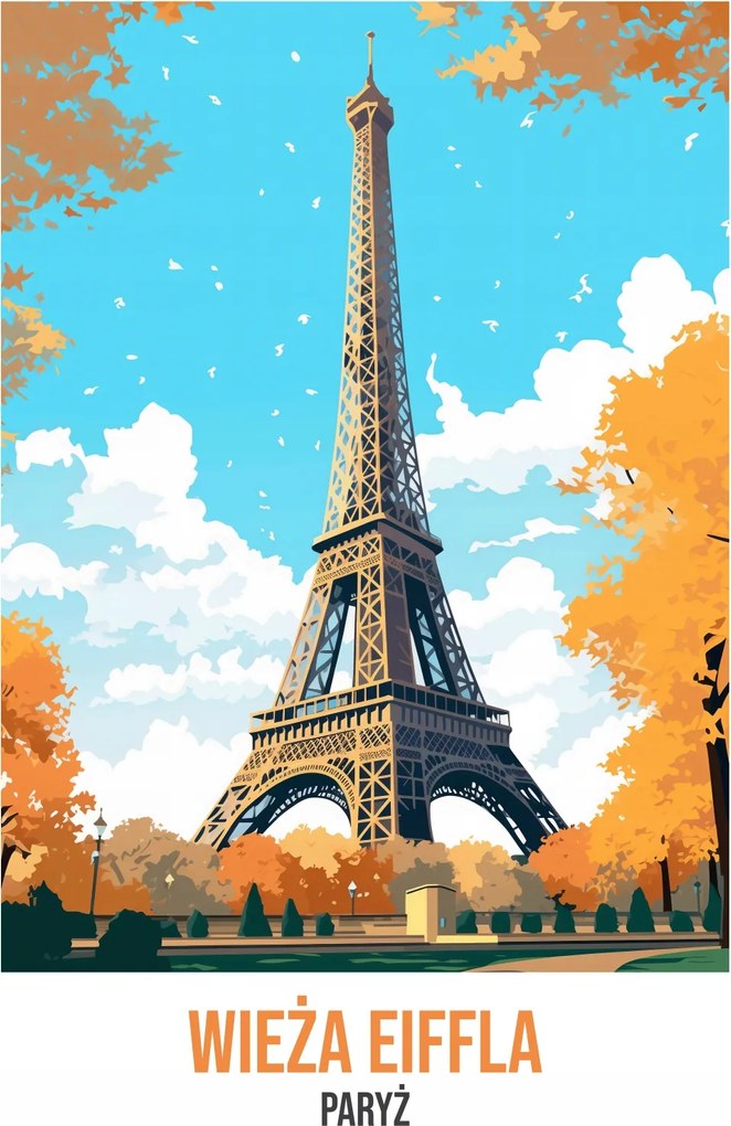 Poszter 20,5x28,4cm Eiffel-torony