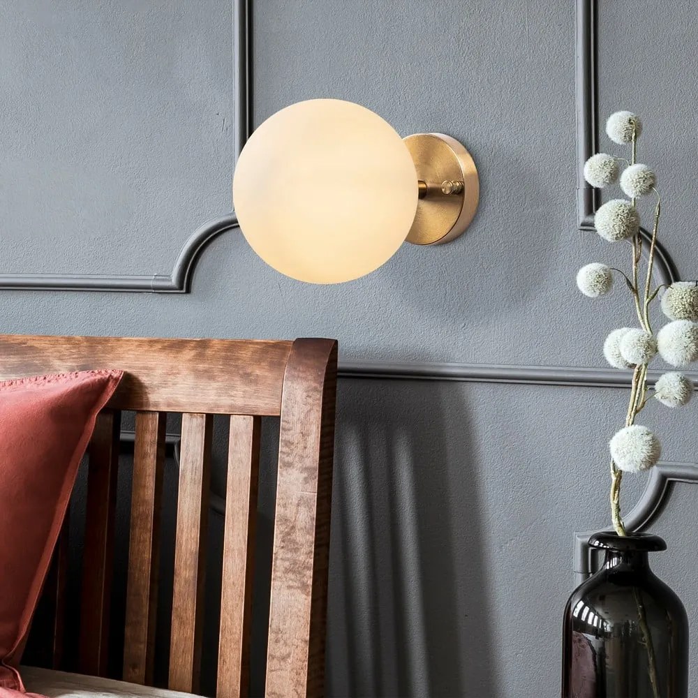 Fehér-bronzszínű fali lámpa ø 15 cm Atmaca – Opviq lights