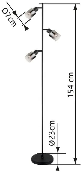 Globo 54308S - Állólámpa HUBERTUS 3xE14/40W/230V