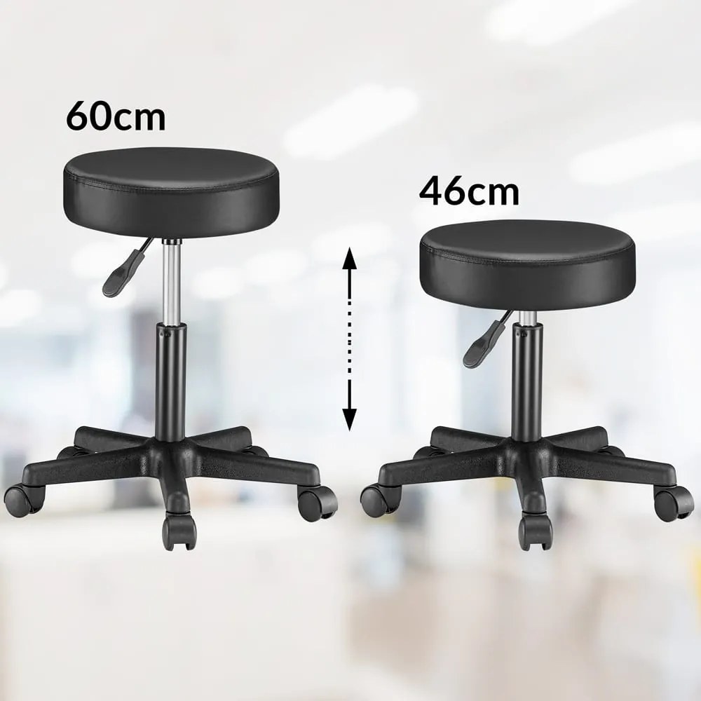 BONI görgős puff, Ø35cm, fekete Casaria