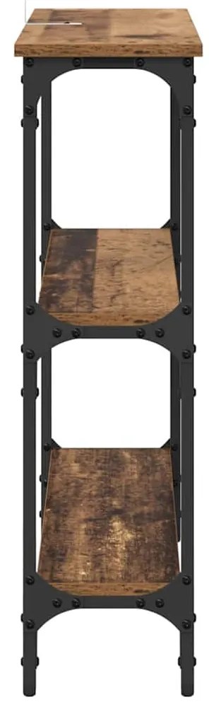 Konzolasztal Régi fa 75 x 22.5 x 75 cm Műgyanta fa és Fém