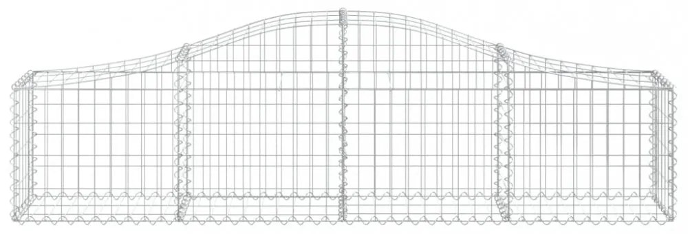 7 db íves horganyzott vas gabion kosár 200x30x40/60 cm