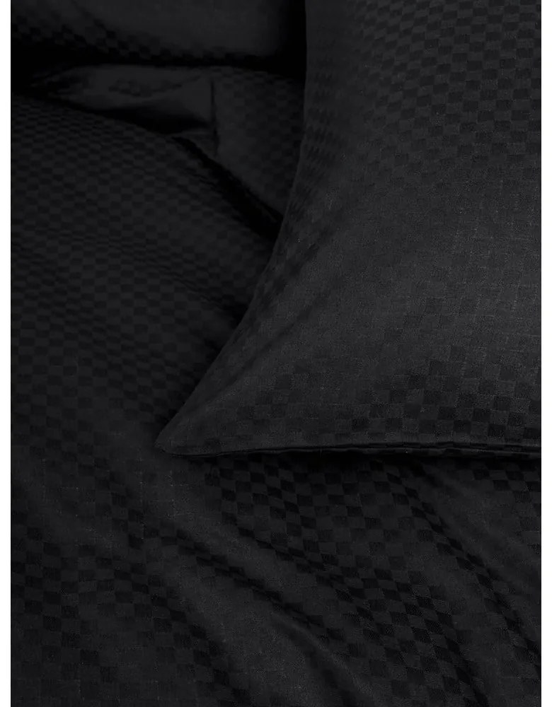 Fekete egyszemélyes renforcé pamut ágyneműhuzat 140x200 cm Checkered – Mila Home Luxury