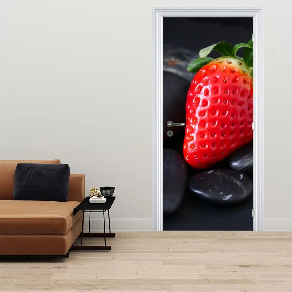 Fotótapéta ajtóra - Eper (95x205cm)