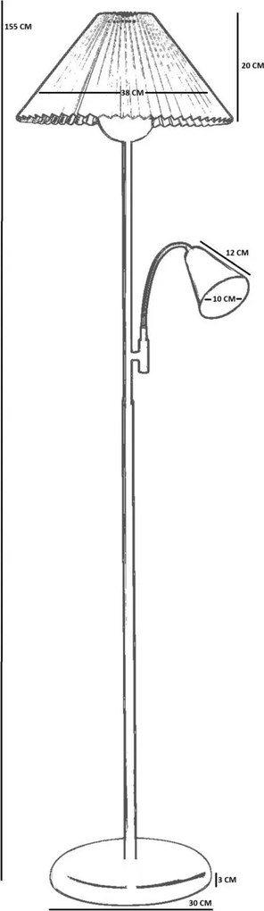 Fém állólámpa, Ø38 cm – TR534LUN5337