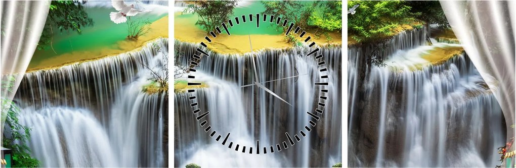 Kép - Varázslatos vízesések megtekintése (órával) (90x30 cm)