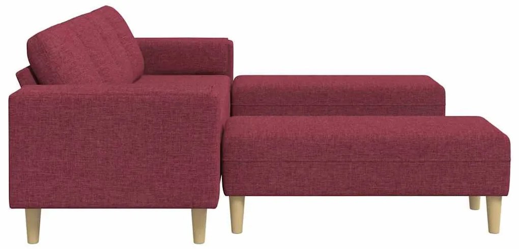 Kanapé Szett 3 pcs bordó szövet