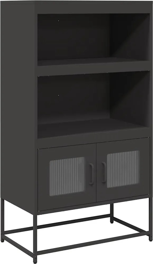 vidaXL Magastábla Fekete 68x39x123 cm Acél
