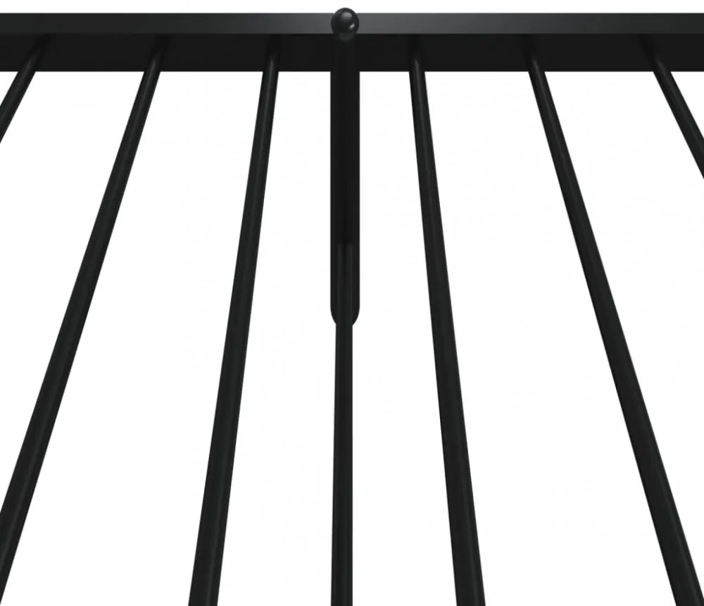 fekete fém ágykeret fej- és lábtámlával 100 x 200 cm