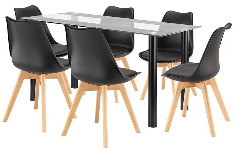 Zelma 6+1 étkező garnitúra fekete