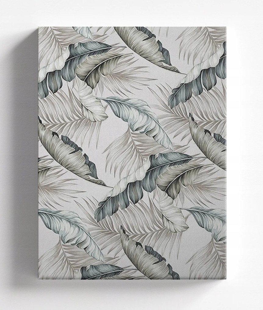 Vászonkép 60x80 db Levelek finom kék #C022