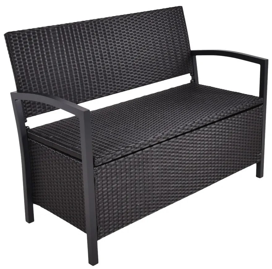 Fekete műrattan kerti pad Ferrara – Garden Pleasure