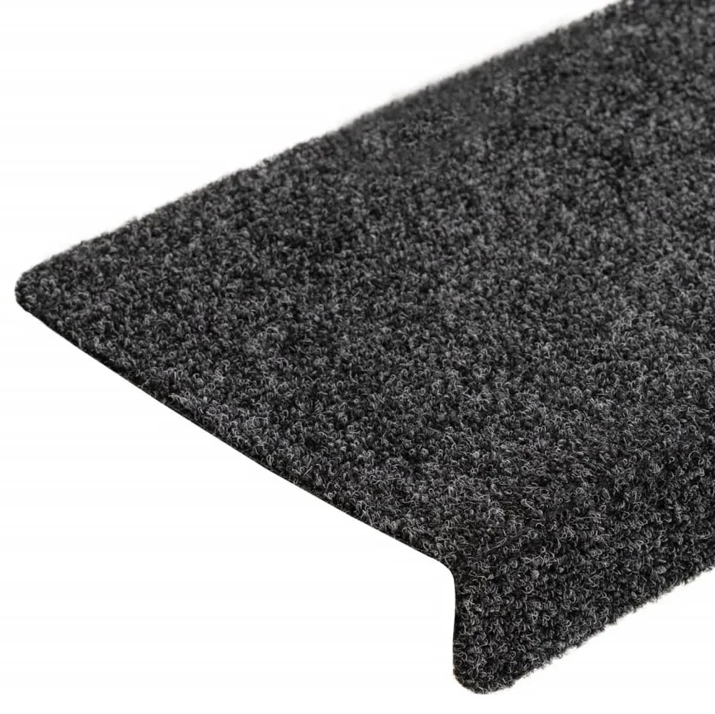 10 db szürke tűlyukasztott lépcsőszőnyeg 65x21x4 cm