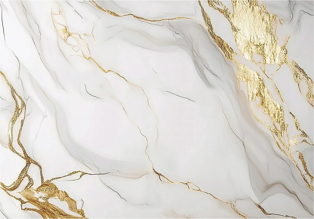 Fotótapéta Fehér Márvány Arany Hálószoba Nappali Tapéta Flizelina 150x105