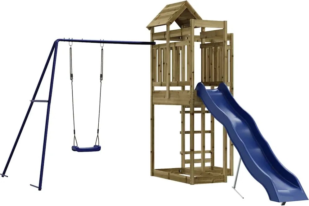 vidaXL impregnált fenyőfa kültéri játszószett