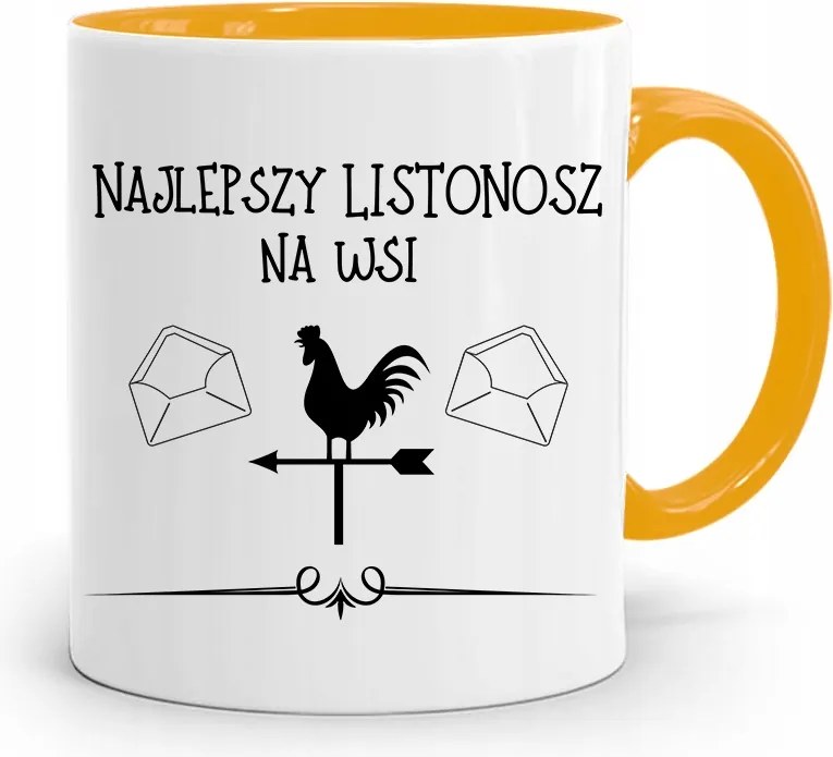 Sárga Bögre Postásnak Vidéken A Legjobb, fényképes nyomattal