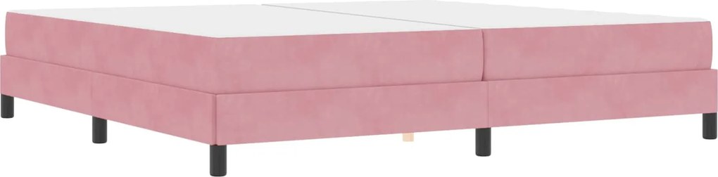 vidaXL Boxrugós ágy matracmal Rózsaszín 200 x 200 cm szövet