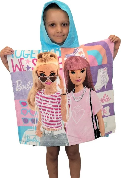 Barbie Together strand törölköző poncsó 60x120 cm