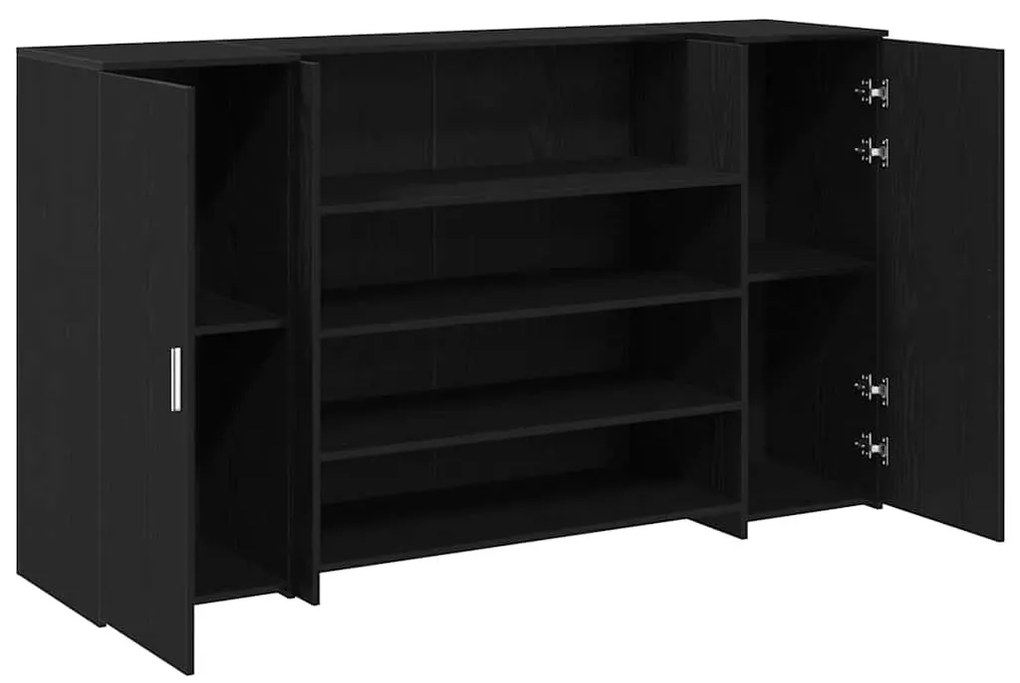 vidaXL recepciós pult fekete tölgyszínű 180x50x103,5 cm szerelt fa