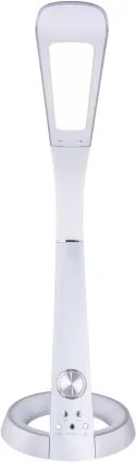 Globo 58376S Asztali lámpa fehér flexibilis szárral. USB csatlakozás, RGB színváltó funkció. Színhőmérséklet váltás 4000/6500/3000K, MxSzxH:343x183x640, tartozék: 1xLED 8W 230V, 45-460lm