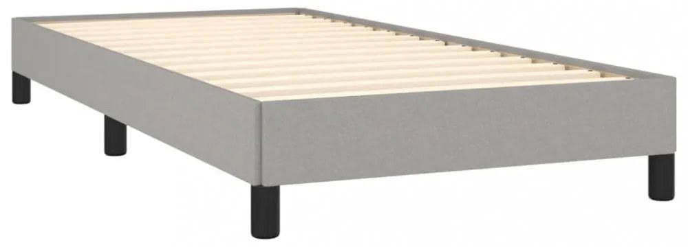 világosszürke szövet rugós és LED-es ágy matraccal 80 x 200 cm