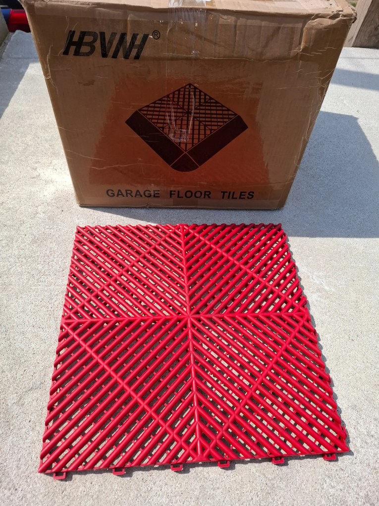 Padló Csempe Moduláris 40x40 Garázs Padló Műhely piros