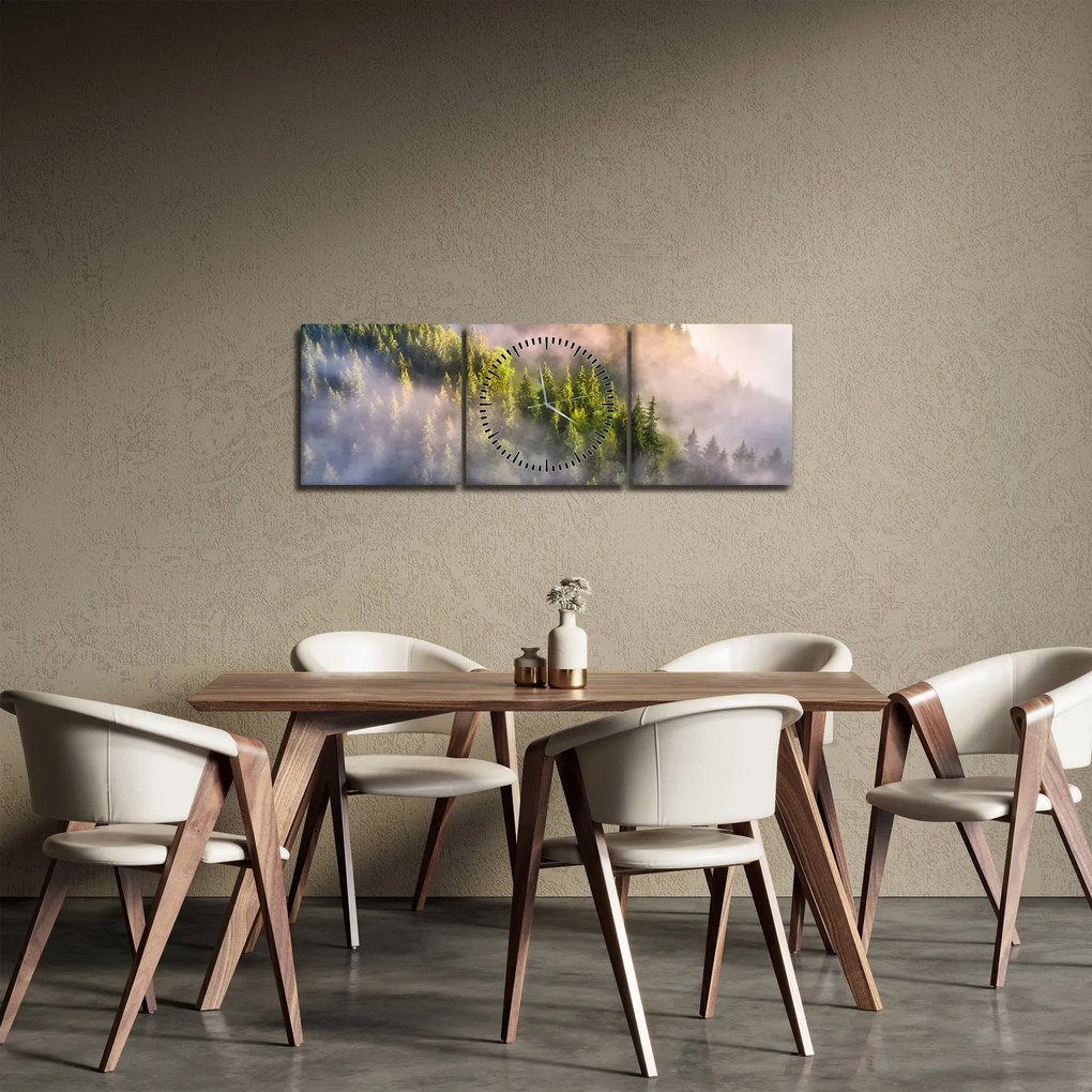 Egy hegyi táj képe (órával) (90x30 cm)