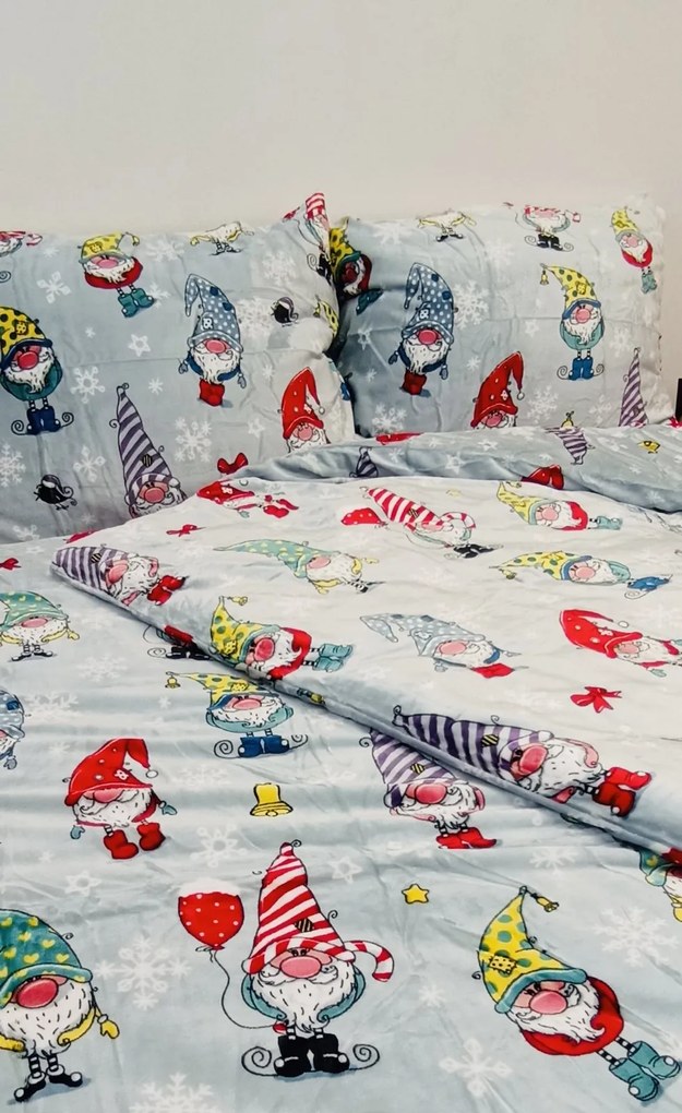 Karácsonyi Manók mikroplüss ágyneműhuzat 200x140cm+90x70cm TiaHome