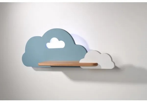 LED gyerekszoba fali lámpa CLOUD polccal LED/5W/230V kék-fehér