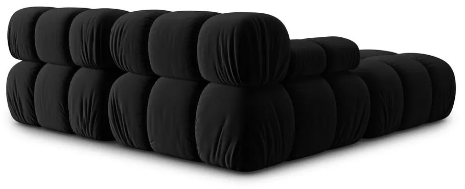 Fekete bársony sarokkanapé Bellis – Micadoni Home