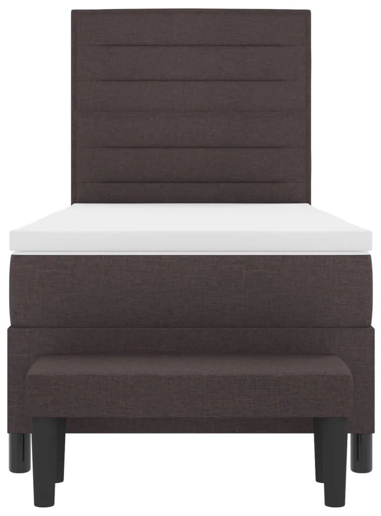 vidaXL Box Spring Ágy Matraccal és Pad Dark Brown 90x200 cm Szövet