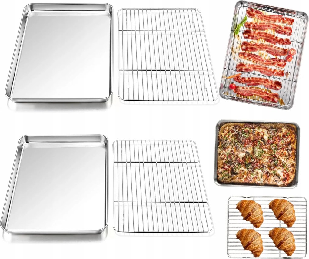 Grillsütő Tepsi Csirke Hal Forma 2X Acél