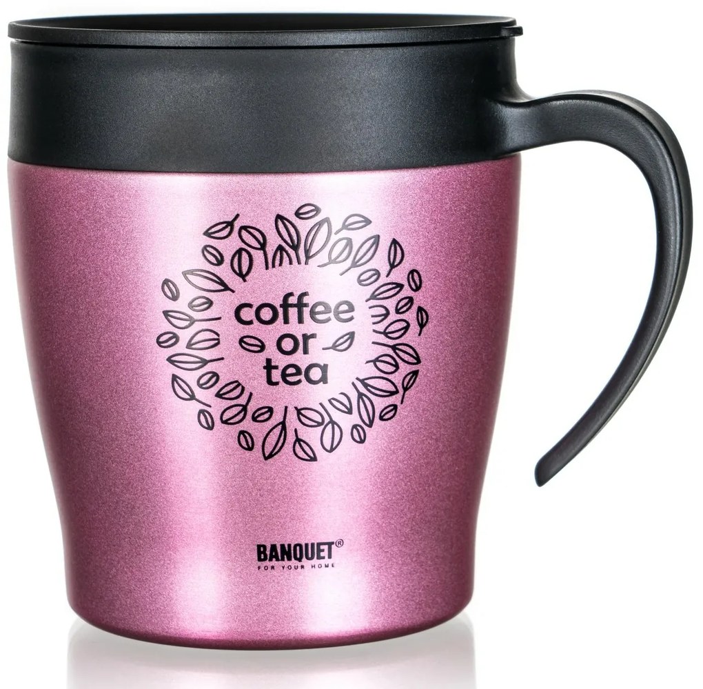 Banquet TAZZA 330 ml utazó termosz, rózsaszín
