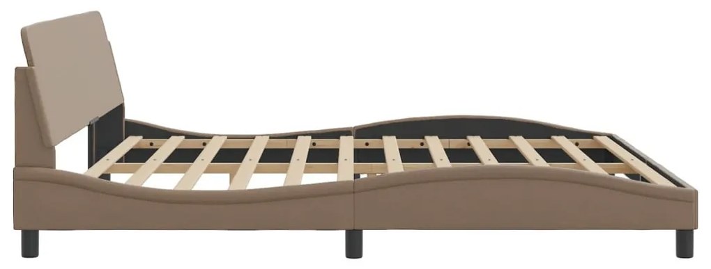 cappuccino színű műbőr ágykeret Dover 200x200 cm