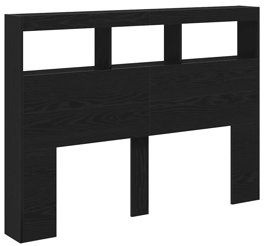 fekete tölgy színű áthidalószekrény LED-ekkel 140 x 17 x 102 cm