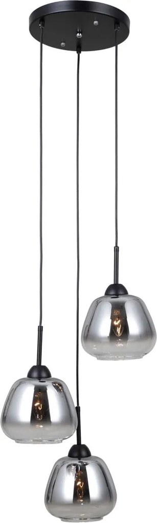 Italux modern függeszték felis matt fekete füstös itxpnd-40824-3-bk