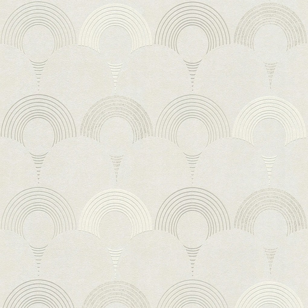 Art Deco stílusú vinil tapéta Szürke-ezüst mosható As