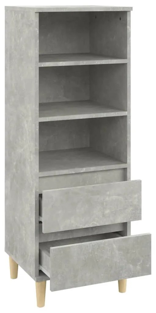betonszürke szerelt fa magasszekrény 40 x 36 x 110 cm