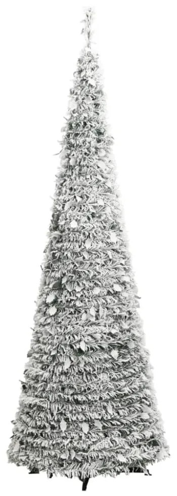 könnyen felállítható műkarácsonyfa hóval 150 LED-del 180 cm